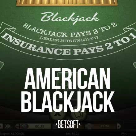 American Blackjack by Betsoft Gaming, showcased at carouselcasino-be.com – game logo
